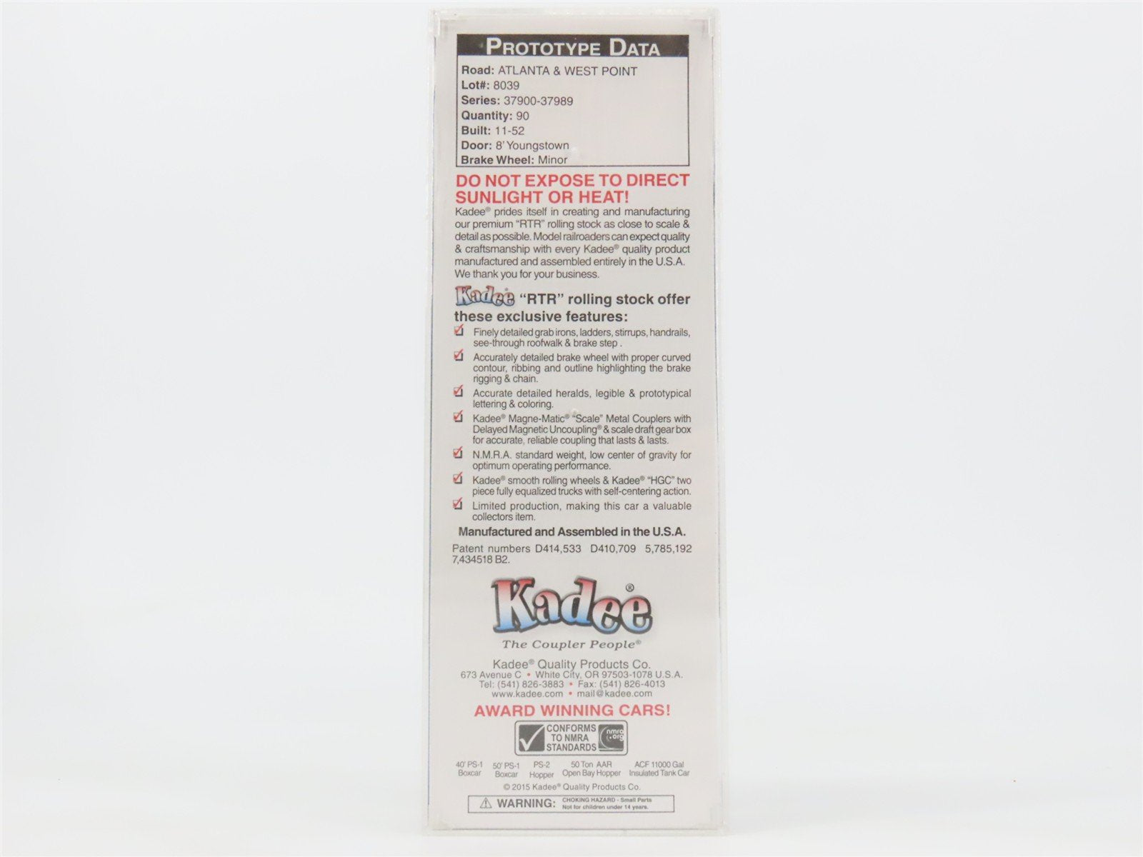 HO Scale Kadee 5127 A&WP Atlanta & West Point 40' Box Car 37951 RTR