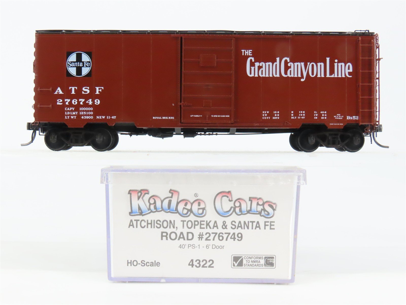 HO Scale Kadee 4322 ATSF Santa Fe 40' Box Car 276749 RTR