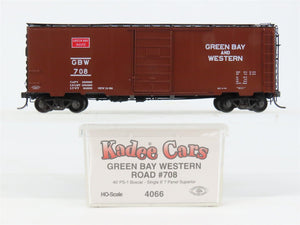 HO Scale Kadee 4066 GBW Green Bay & Western 40' Box Car 708 RTR