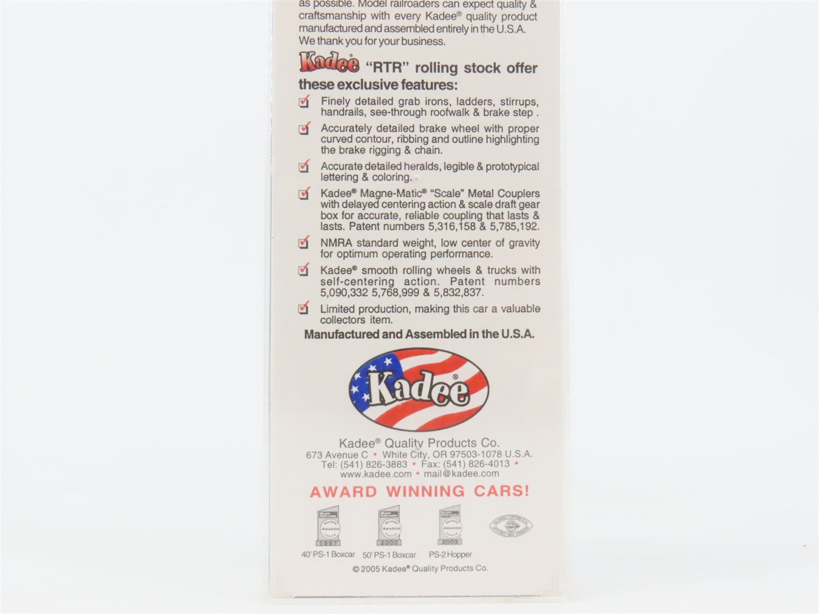 HO Scale Kadee 4066 GBW Green Bay & Western 40' Box Car 708 RTR