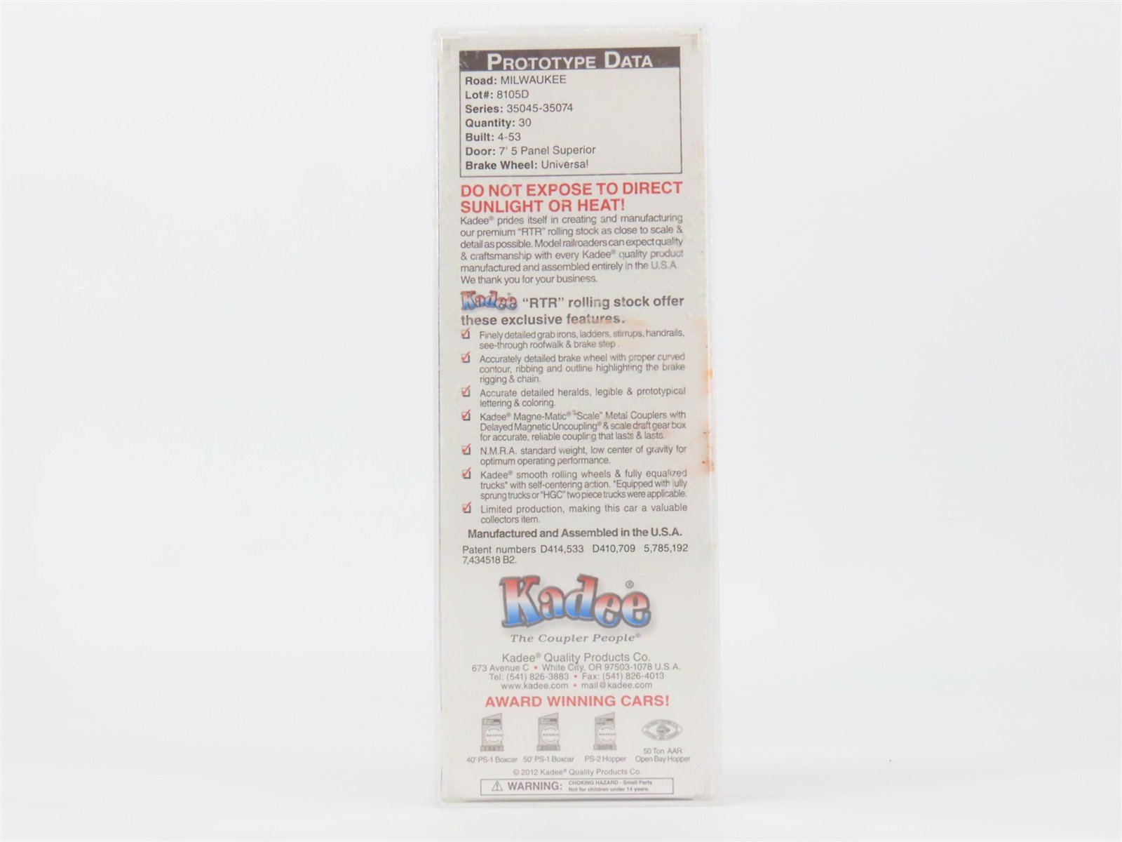 HO Scale Kadee 4830 MILW Milwaukee Road 40' Box Car 35049 RTR