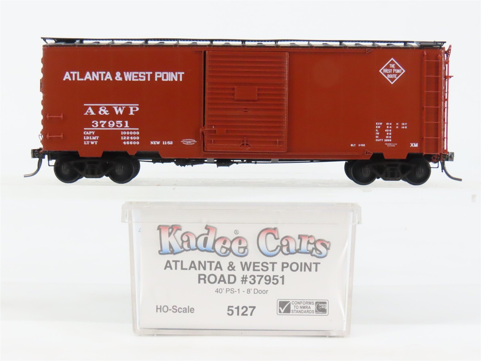 HO Scale Kadee 5127 A&WP Atlanta & West Point 40' PS-1 Box Car 37951 RTR