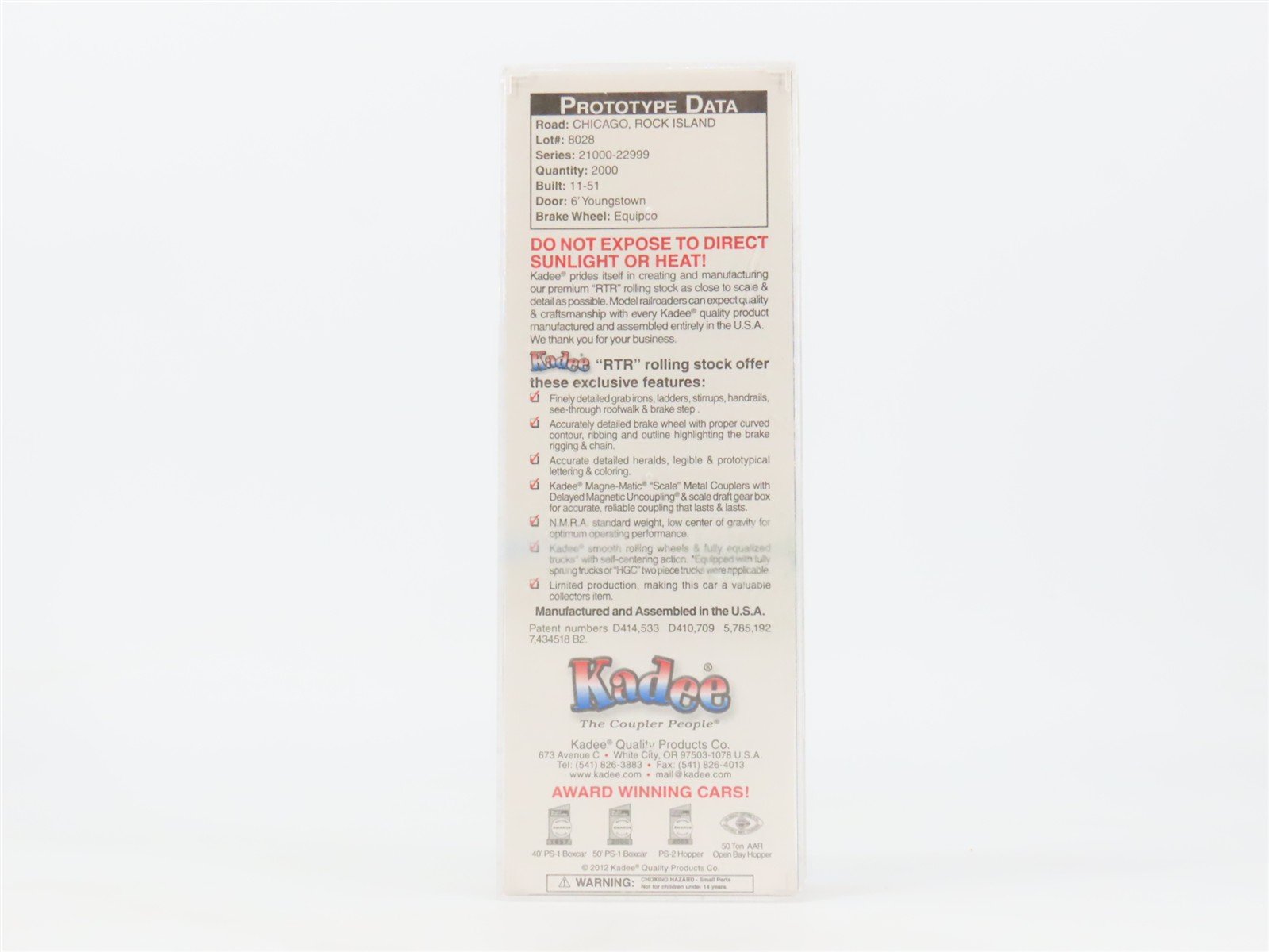 HO Scale Kadee 4097 RI Rock Island 40' Box Car 21895 RTR
