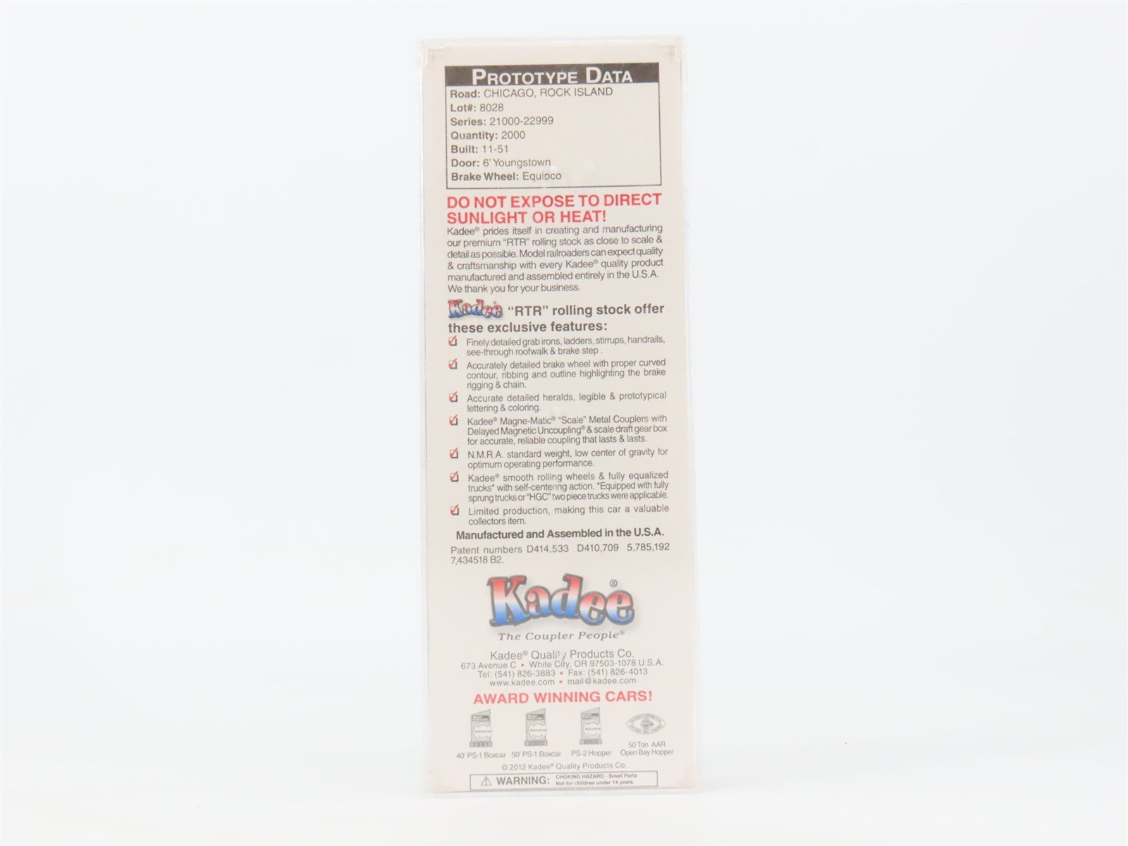 HO Scale Kadee 4097 RI Rock Island 40' 40' PS-1 Box Car 21895 RTR