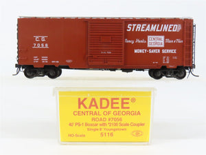 HO Scale Kadee 5116 CG Central of Georgia 40' Box Car 7056 RTR