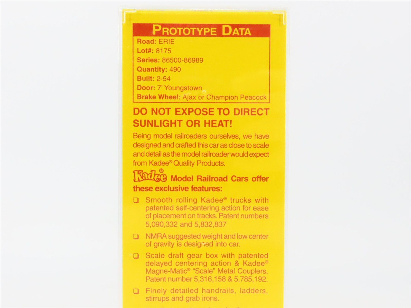 HO Scale Kadee 4907 Erie Railroad 40' Box Car 86931 RTR