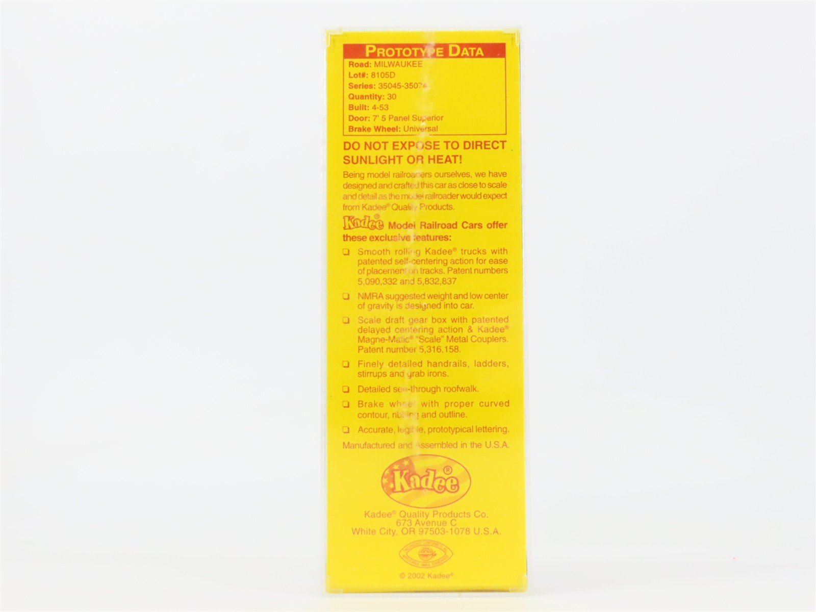 HO Scale Kadee 4806 MILW Milwaukee Road 40' Box Car 35061 RTR