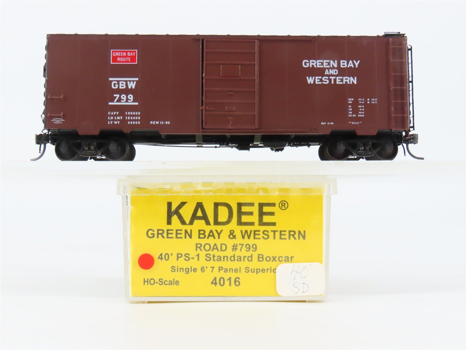 HO Scale Kadee 4016 GBW Green Bay & Western 40' Box Car 799 RTR