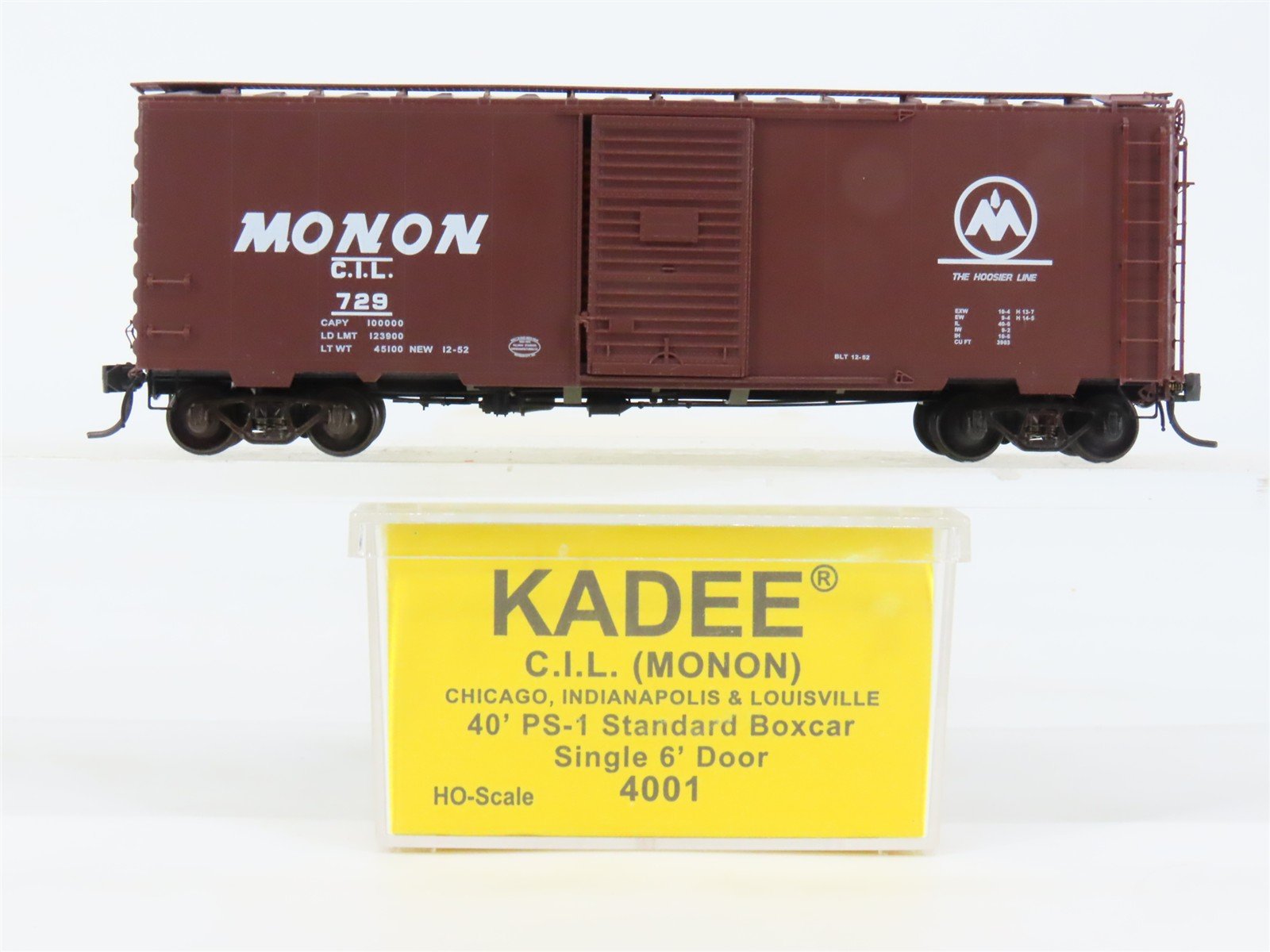 HO Scale Kadee 4001 CIL Monon 40' Box Car 729 RTR