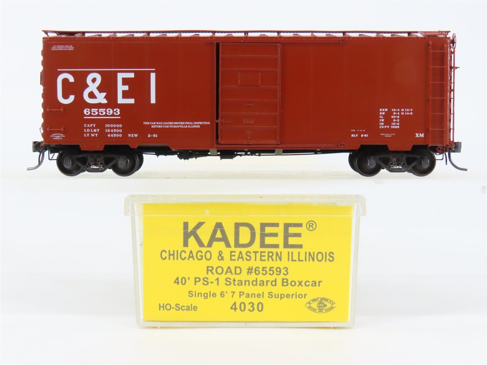 HO Scale Kadee 4030 C&EI Chicago & Eastern Illinois 40' Box Car 65593 RTR