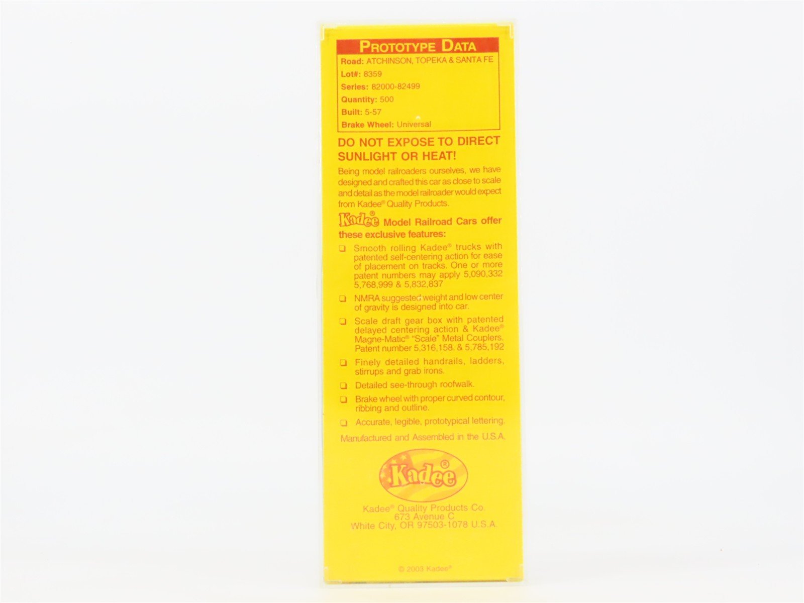 HO Scale Kadee 8210 ATSF Santa Fe 2-Bay PS-2 Covered Hopper 82076 RTR