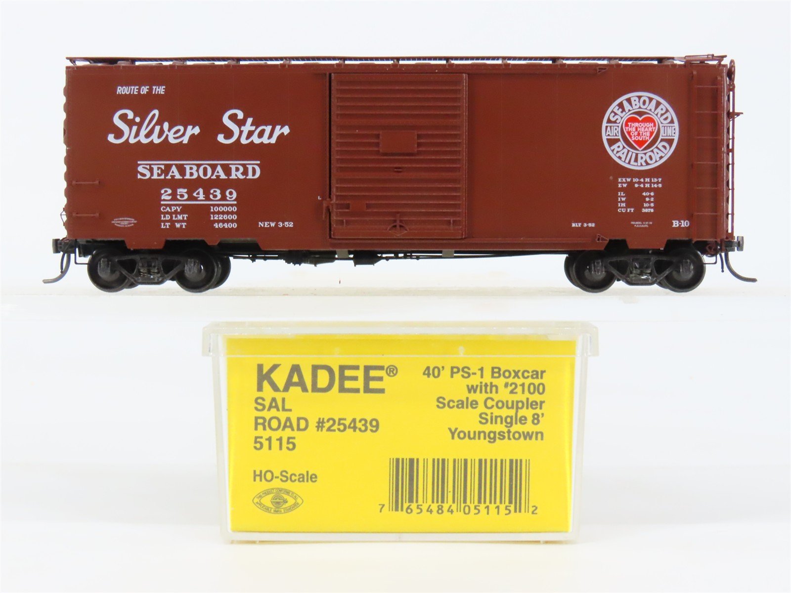 HO Scale Kadee 5115 SAL Seaboard Air Line 40' Box Car 25439 RTR