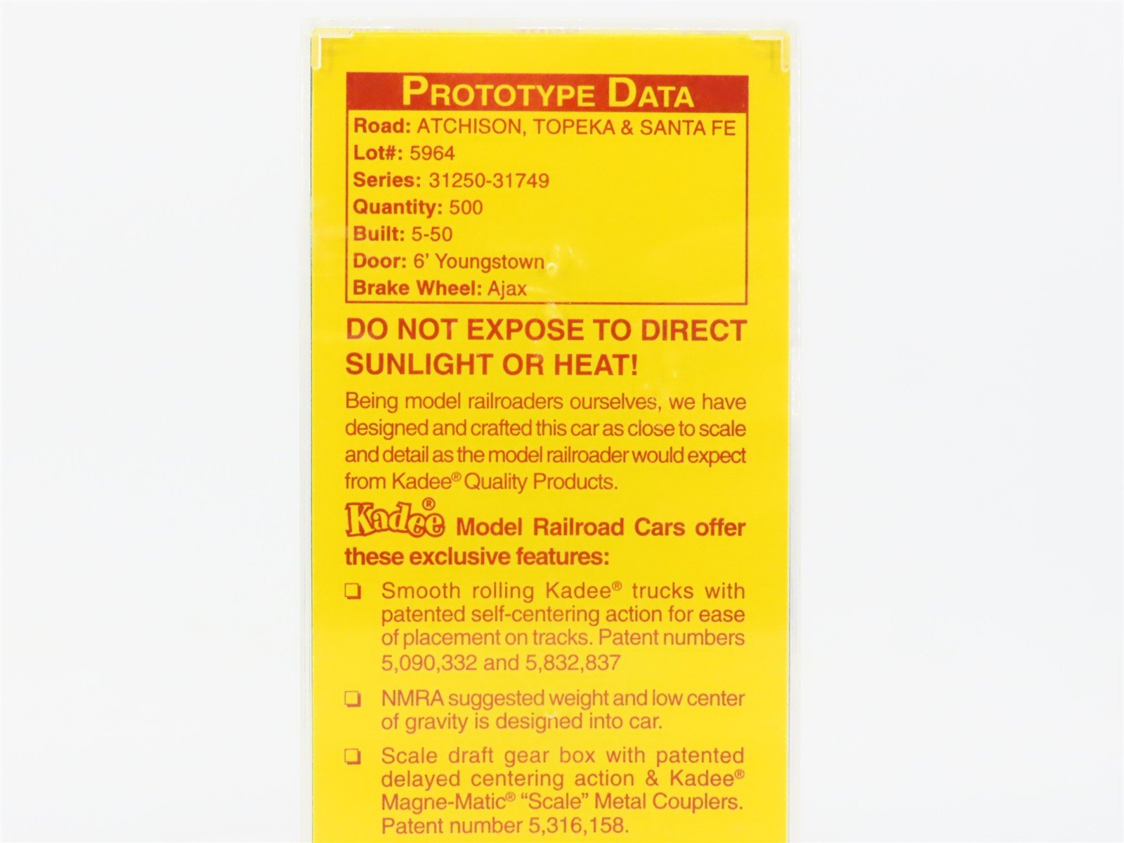 HO Scale Kadee 4055 ATSF Santa Fe 40' Box Car 31394 RTR