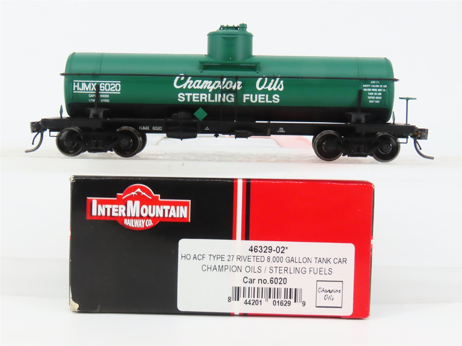 HO Scale InterMountain 46329-02 HJMX Champion Oils / Sterling Fuels Tank Car RTR