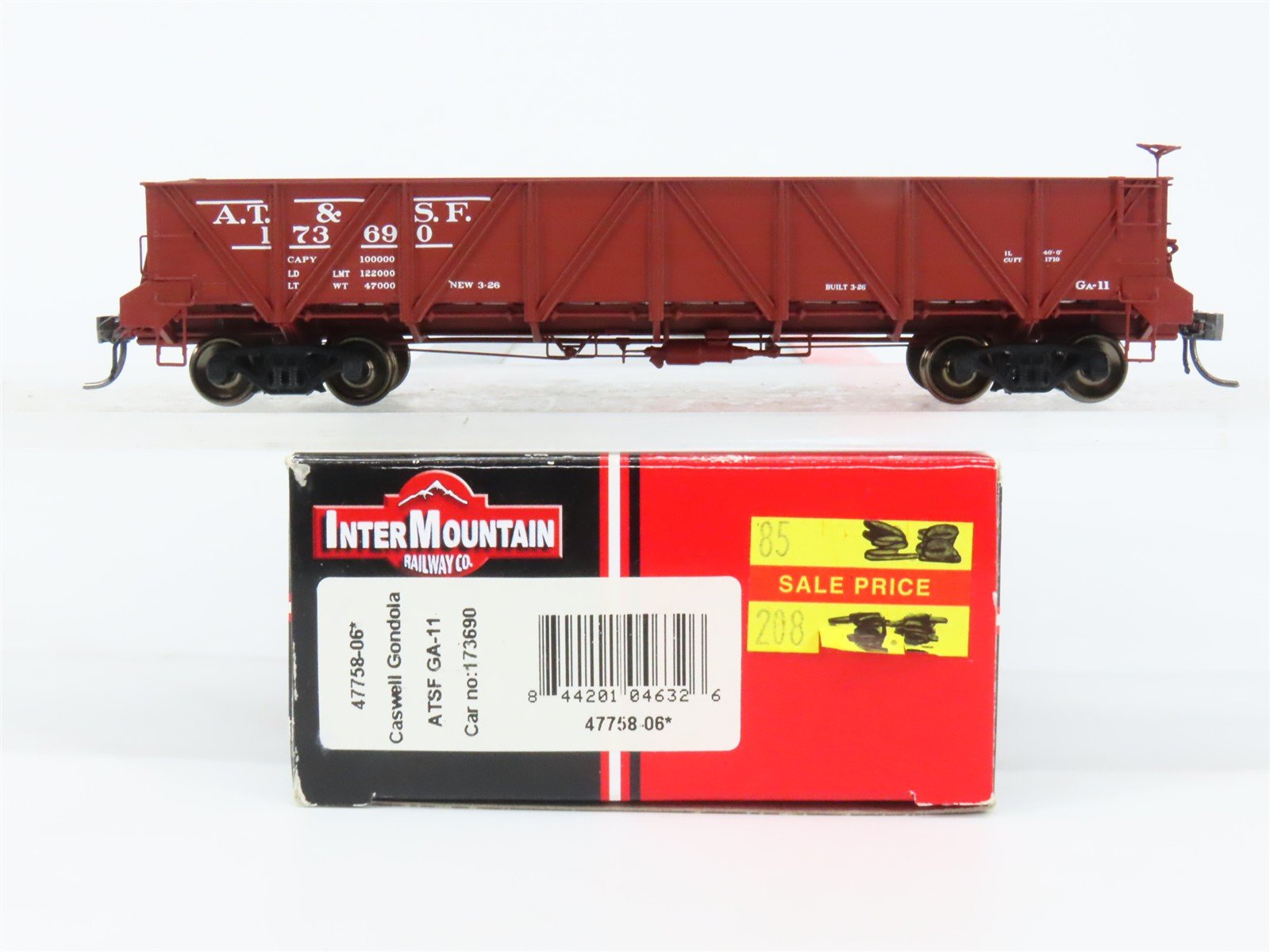 HO Scale InterMountain 47758-06 ATSF Santa Fe 40' Caswell Gondola 173690 RTR