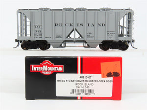 HO Scale InterMountain 48610-07 RI Rock Island 2-Bay Covered Hopper 343 RTR