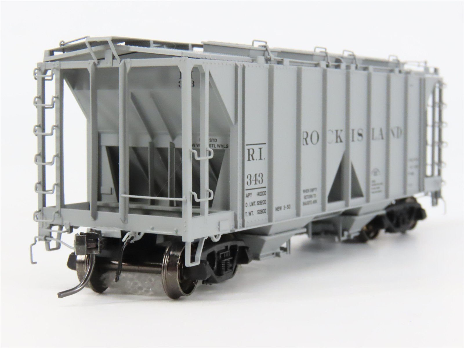 HO Scale InterMountain 48610-07 RI Rock Island 2-Bay Covered Hopper 343 RTR