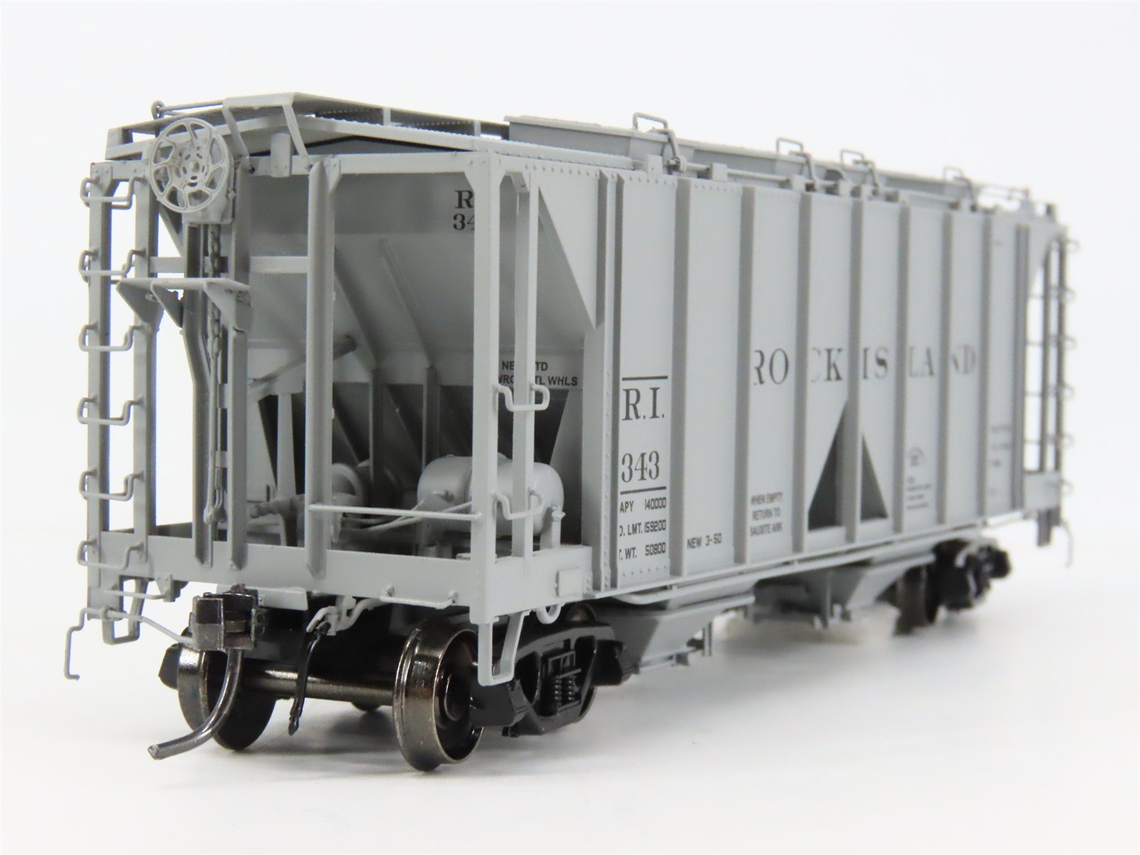 HO Scale InterMountain 48610-07 RI Rock Island 2-Bay Covered Hopper 343 RTR
