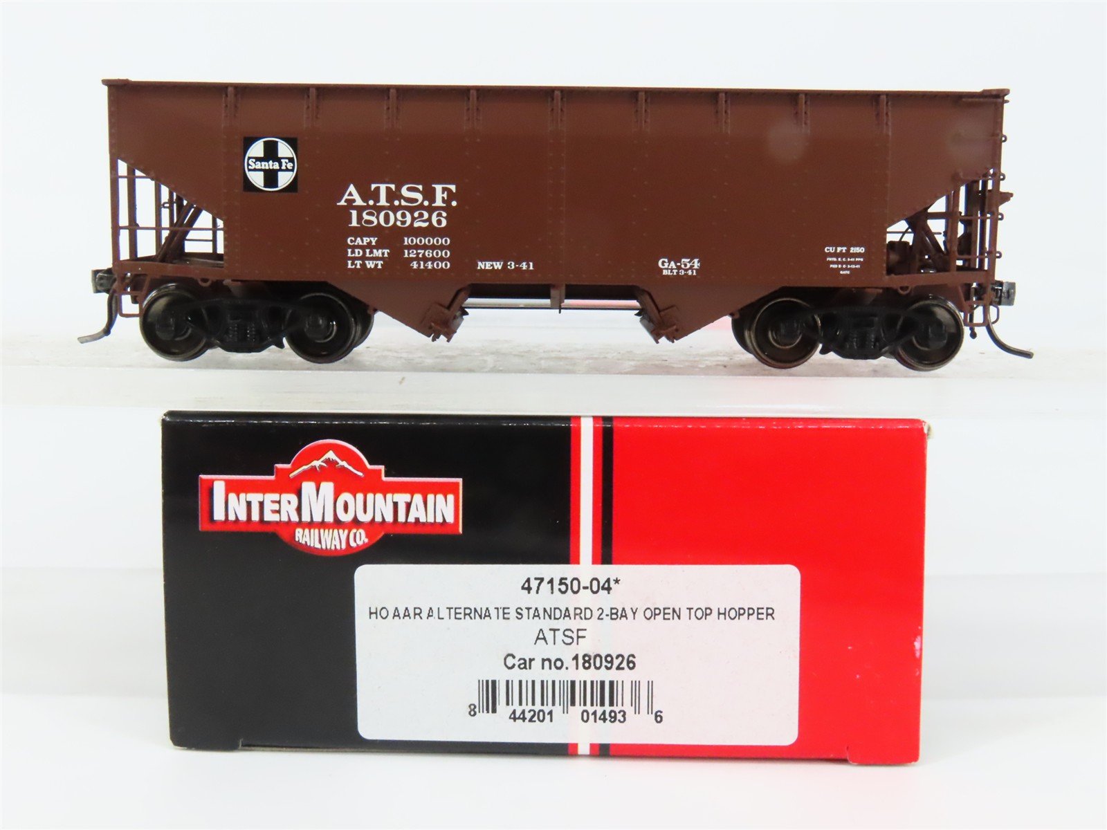 HO Scale InterMountain 47150-04 ATSF Santa Fe 2-Bay Open Top Hopper 180926 RTR