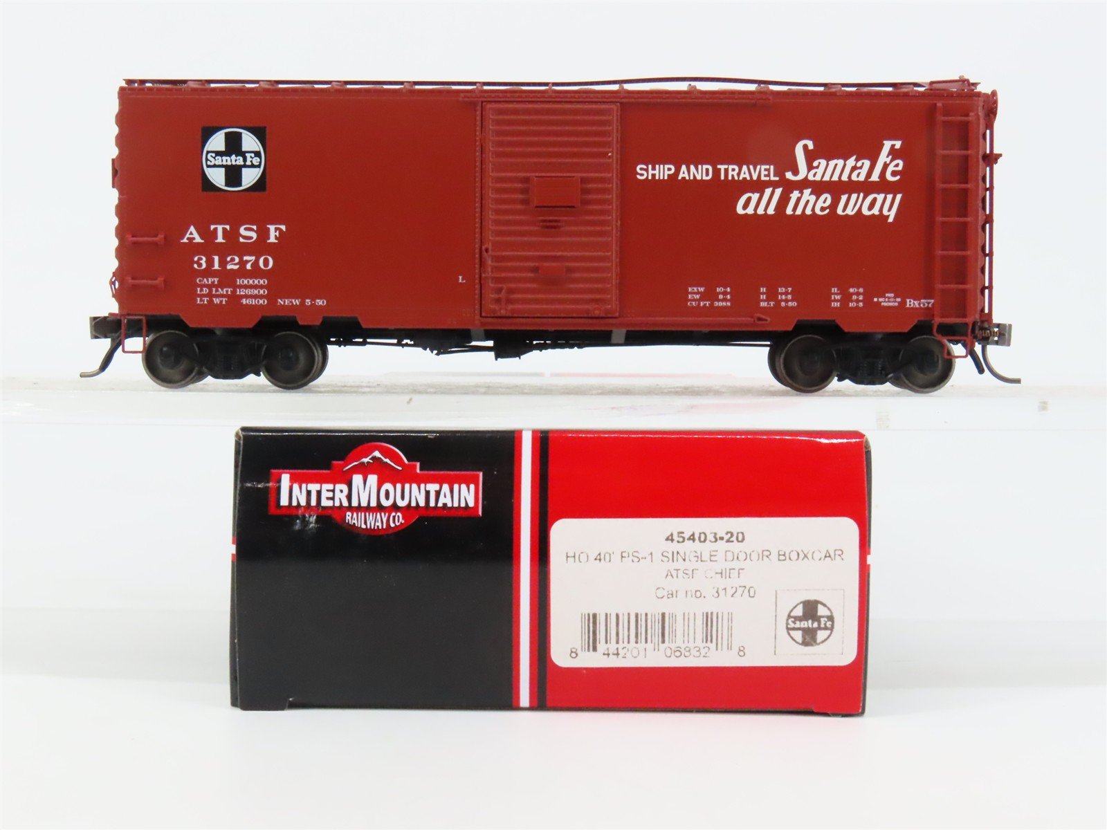 HO Scale InterMountain 45403-20 ATSF Santa Fe 40' Box Car 31270 RTR