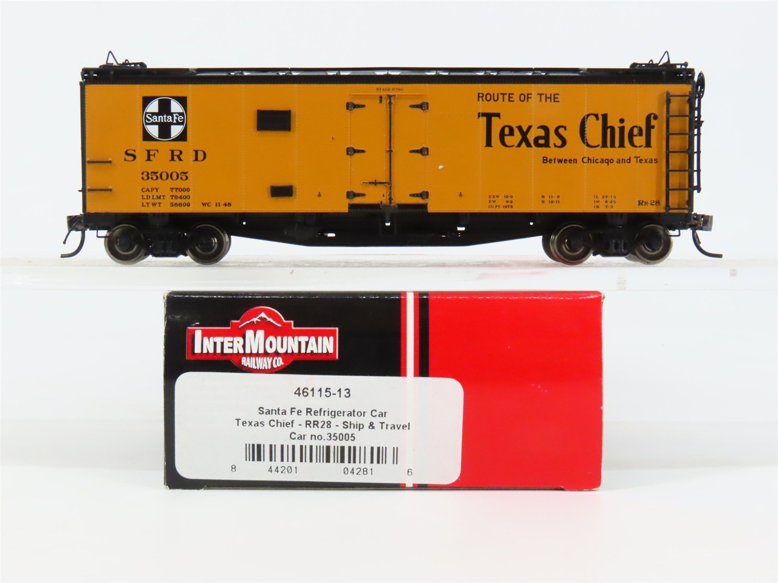 HO Scale InterMountain 46115-13 SFRD Santa Fe Reefer 35005 RTR