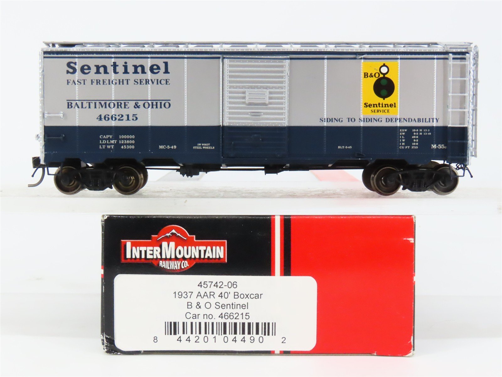 HO Scale InterMountain 45742-06 BO Baltimore & Ohio 40' Box Car 466215 RTR