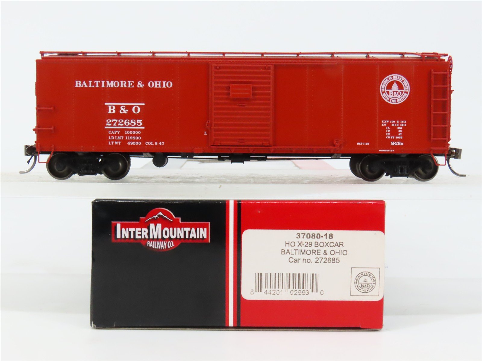 HO Scale InterMountain 37080-18 B&O Baltimore & Ohio Box Car 272685 RTR