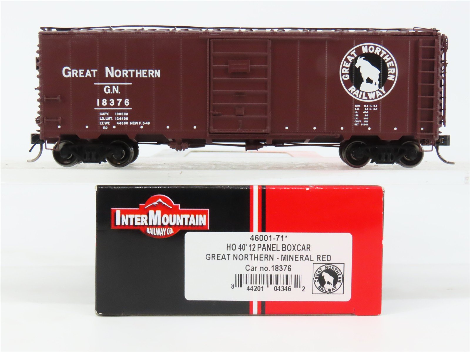 HO Scale InterMountain 46001-71 GN Great Northern 40' Box Car 18376 RTR