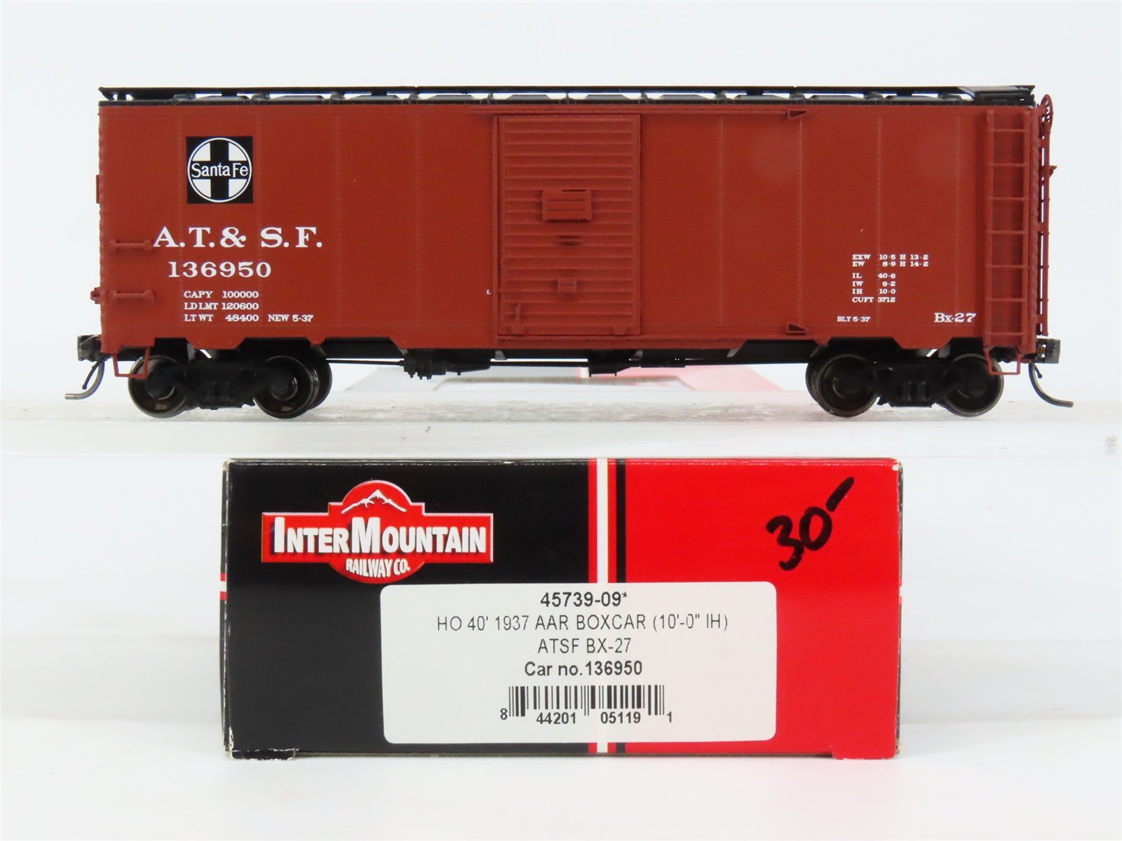HO Scale InterMountain 45739-09 ATSF Santa Fe 40' Box Car 136950 RTR