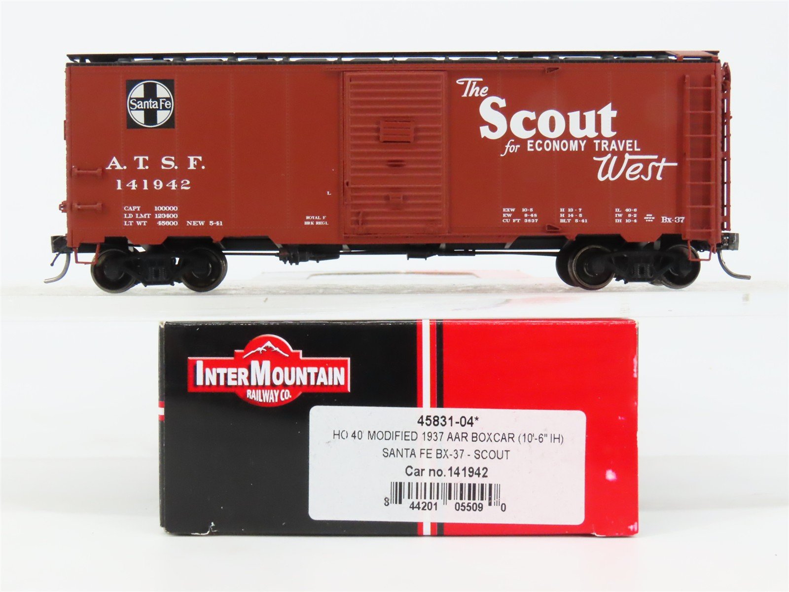 HO Scale InterMountain 45831-04 ATSF Santa Fe 40' Box Car 141942 RTR