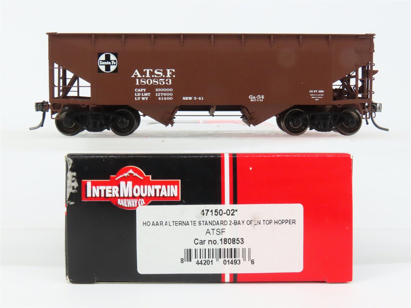 HO Scale InterMountain 47150-02 ATSF Santa Fe 2-Bay Open Top Hopper 180853 RTR