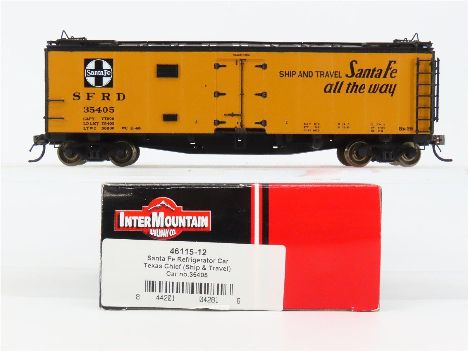 HO Scale InterMountain 46115-12 SFRD Santa Fe Reefer 35405 RTR