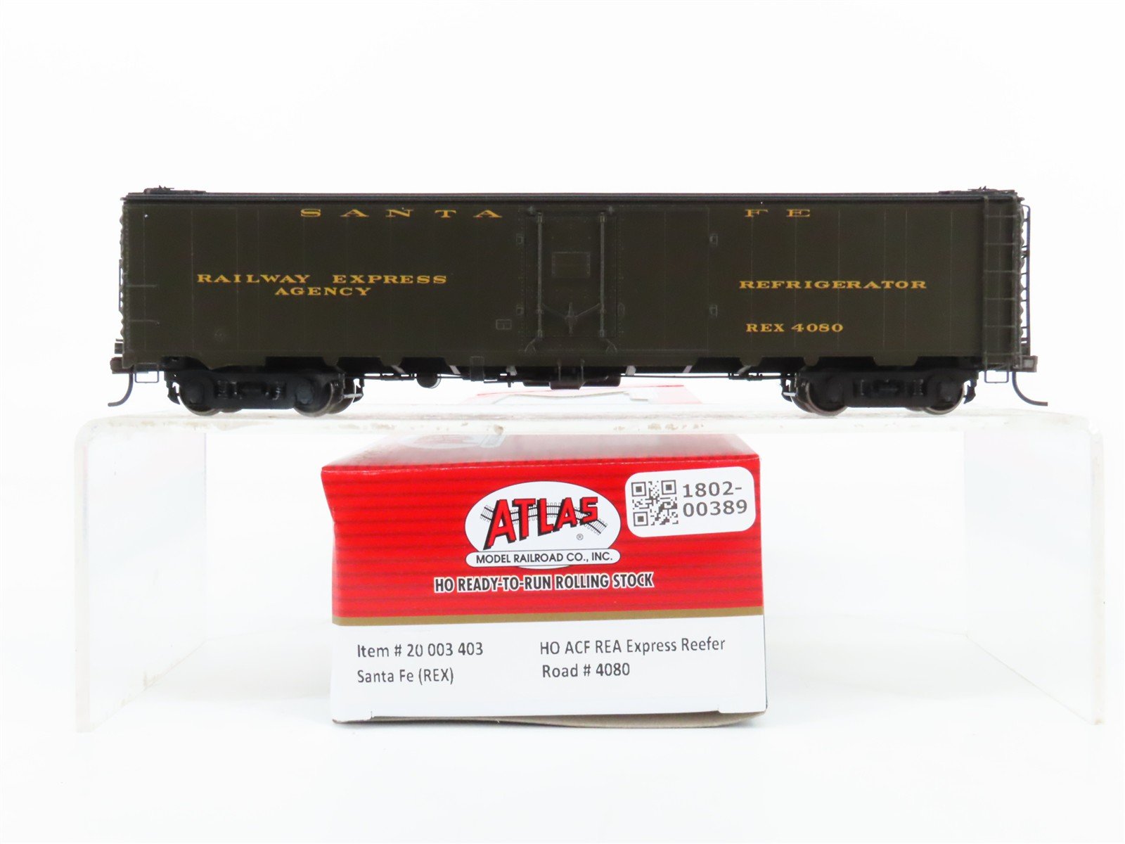 HO Scale Atlas 20003403 REX Santa Fe Express Reefer 4080 RTR