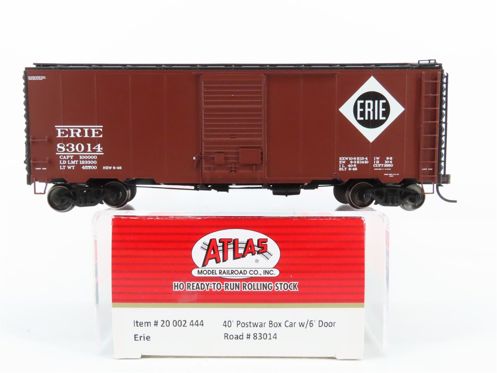 HO Scale Atlas 20002444 Erie 40' Box Car 83014 RTR