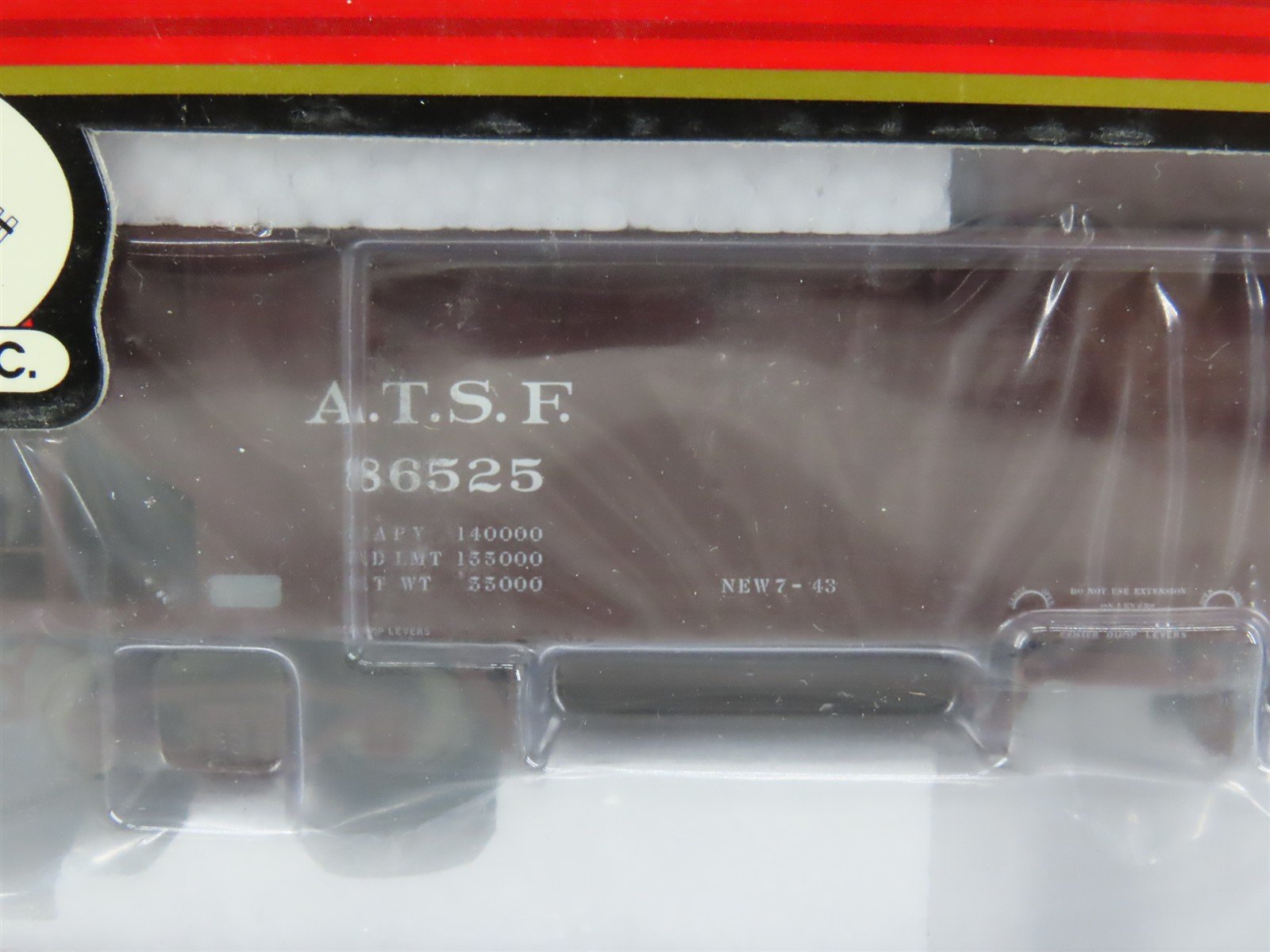 HO Scale Atlas 1154-9 ATSF Santa Fe Hart Ballast Hopper Car 86525 RTR