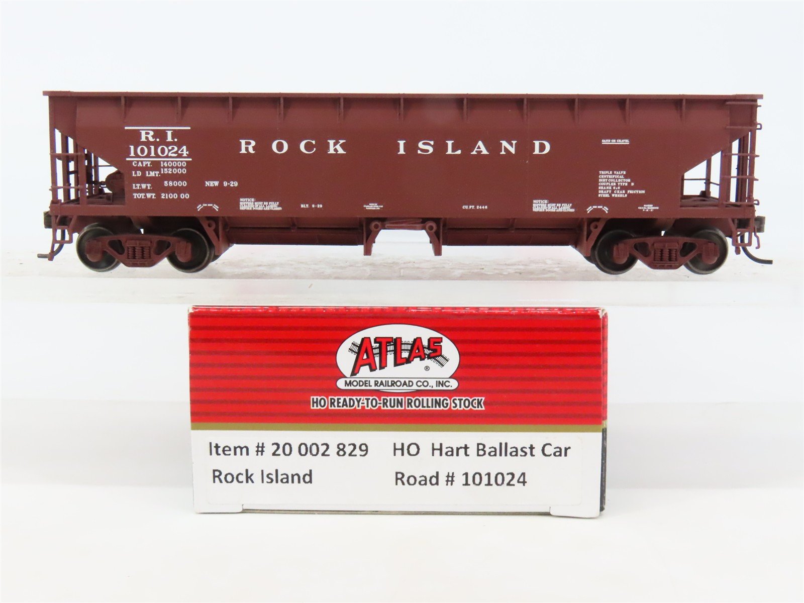 HO Scale Atlas 20002829 RI Rock Island Hopper 101024 RTR