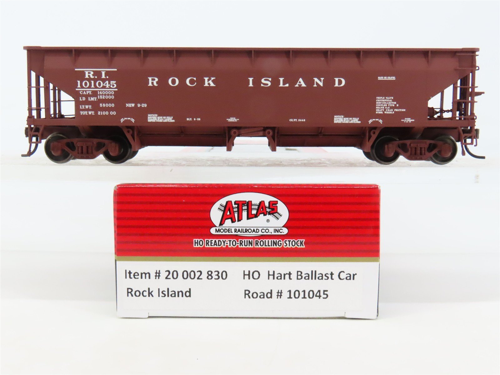 HO Scale Atlas 20002830 RI Rock Island Hopper 101045 RTR