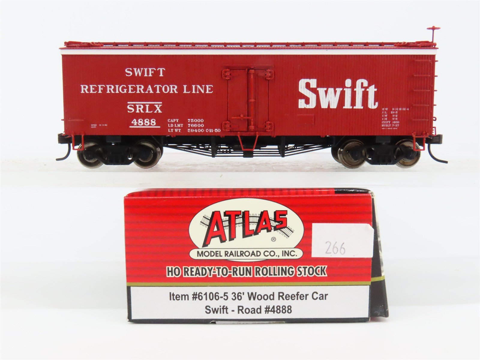 HO Scale Atlas 6106-5 SRLX Swift Refrigerator Line 36' Wood Reefer 4888 RTR