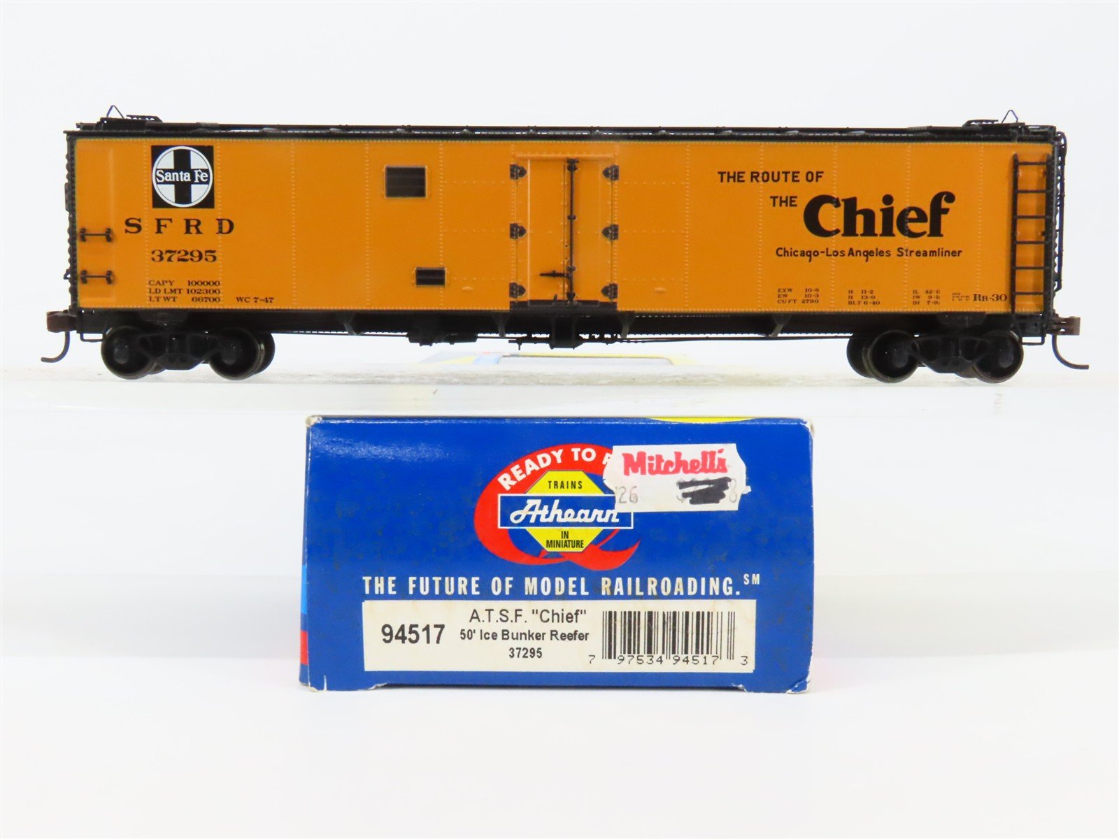 HO Scale Athearn 94517 ATSF Santa Fe 50' 50' Ice Bunker Reefer 37295 RTR