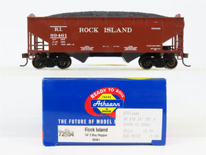 HO Scale Athearn 72684 RI Rock Island 34' 2-Bay Hopper 89461 RTR