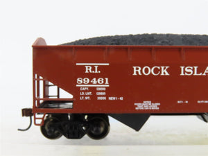 HO Scale Athearn 72684 RI Rock Island 34' 2-Bay Hopper 89461 RTR