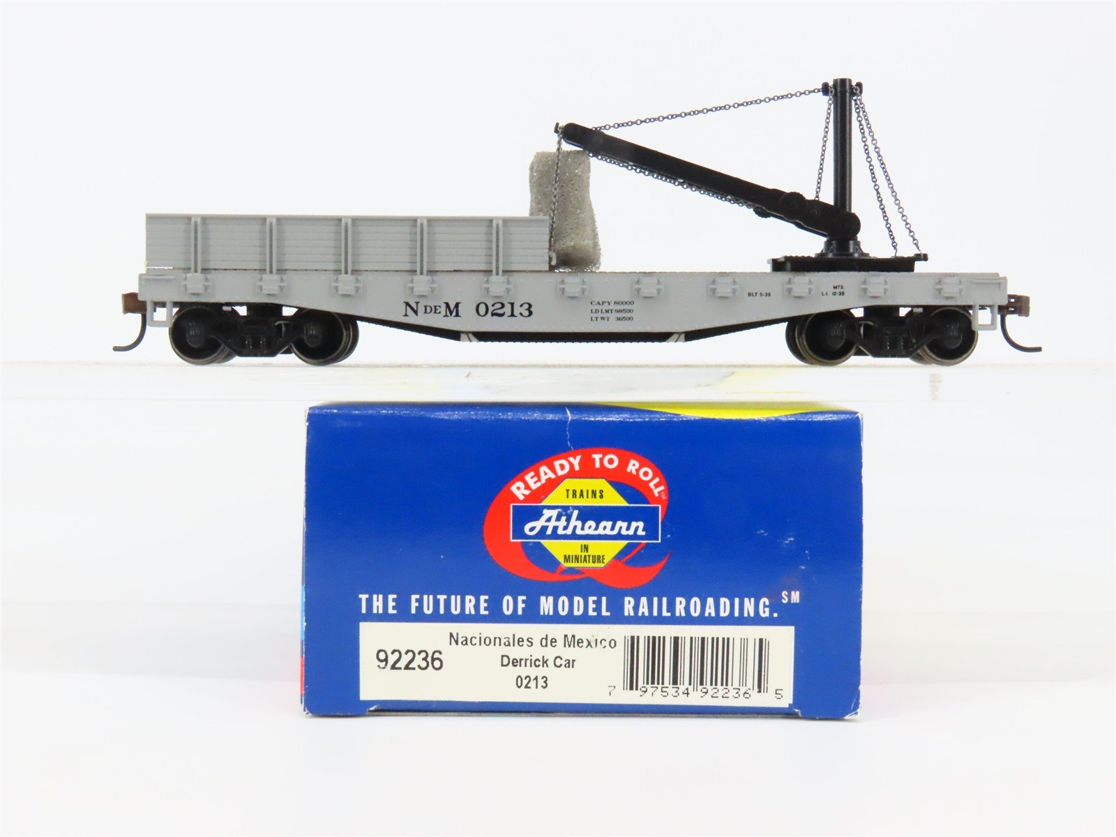 HO Scale Athearn 92236 NDEM Nacionales de Mexico Derrick Car 0213 RTR