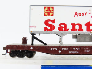 HO Scale Athearn 72474 ATSF Santa Fe 50' Flat Car with 40' Trailer 751 RTR