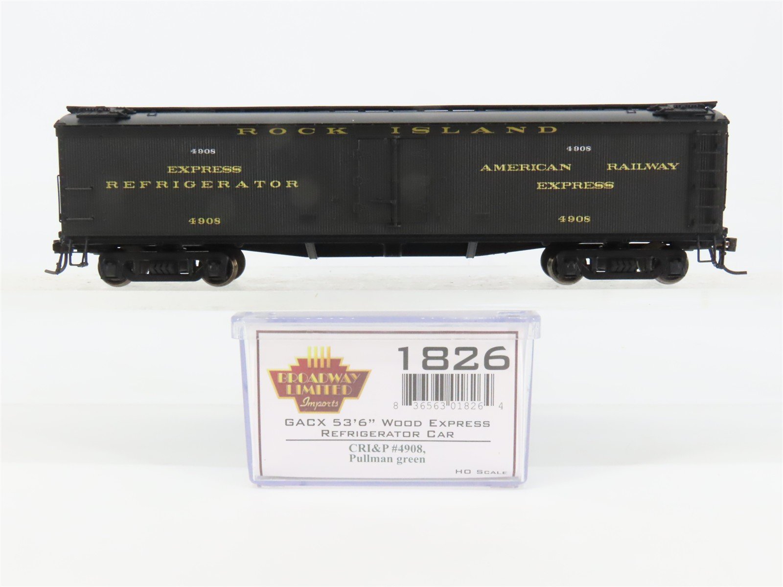 HO Scale Broadway Limited Imports 1826 RI Rock Island Reefer 4908 RTR