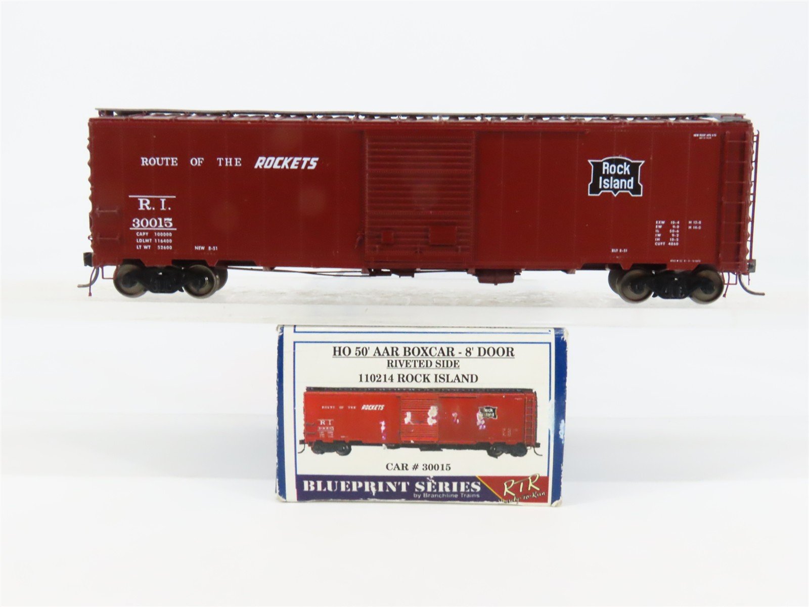 HO Scale Branchline Trains 110214 RI Rock Island 50' Box Car 30015 RTR