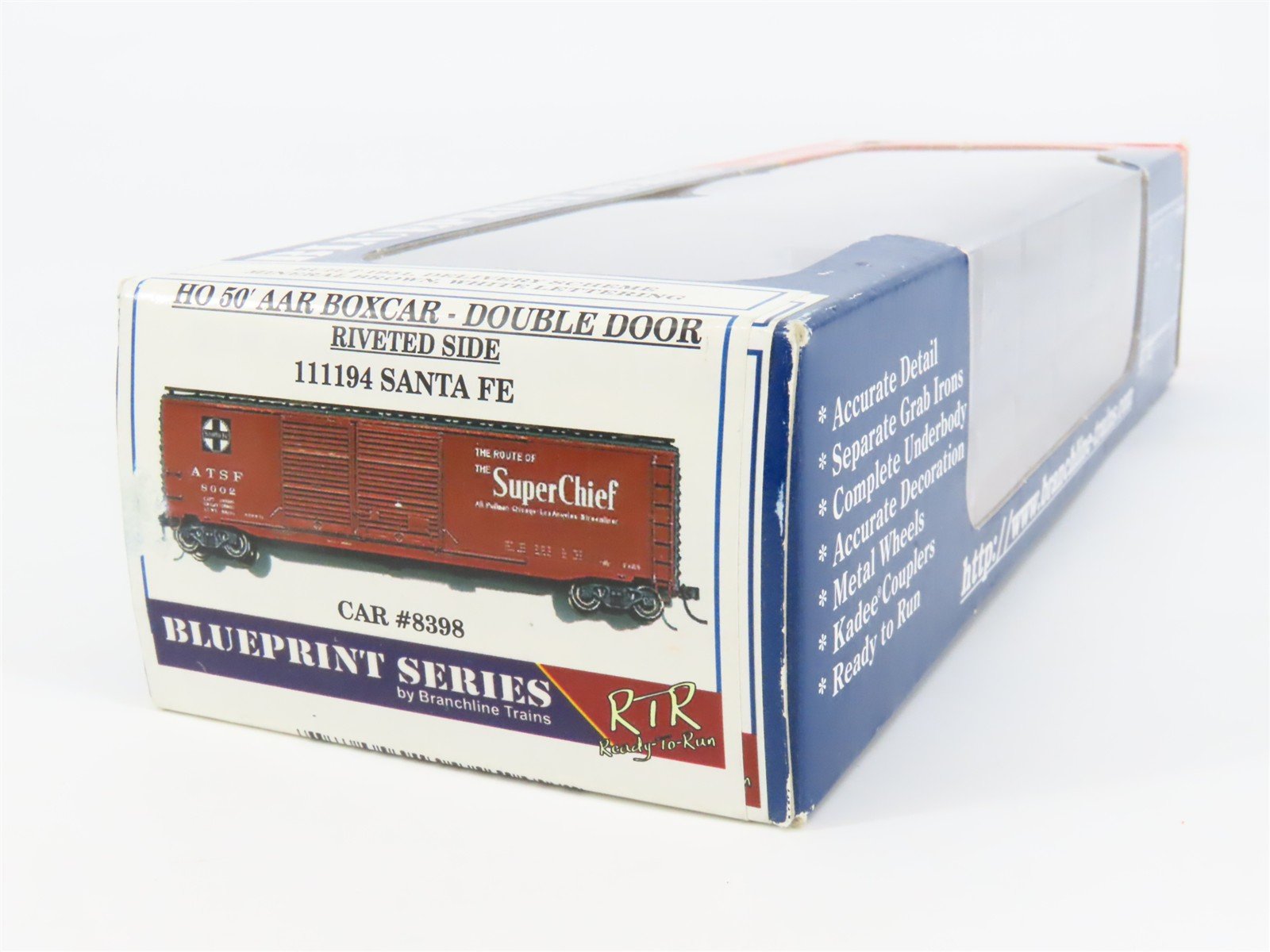 HO Scale Branchline Trains 111194 ATSF Santa Fe 50' AAR Double Door Box Car RTR