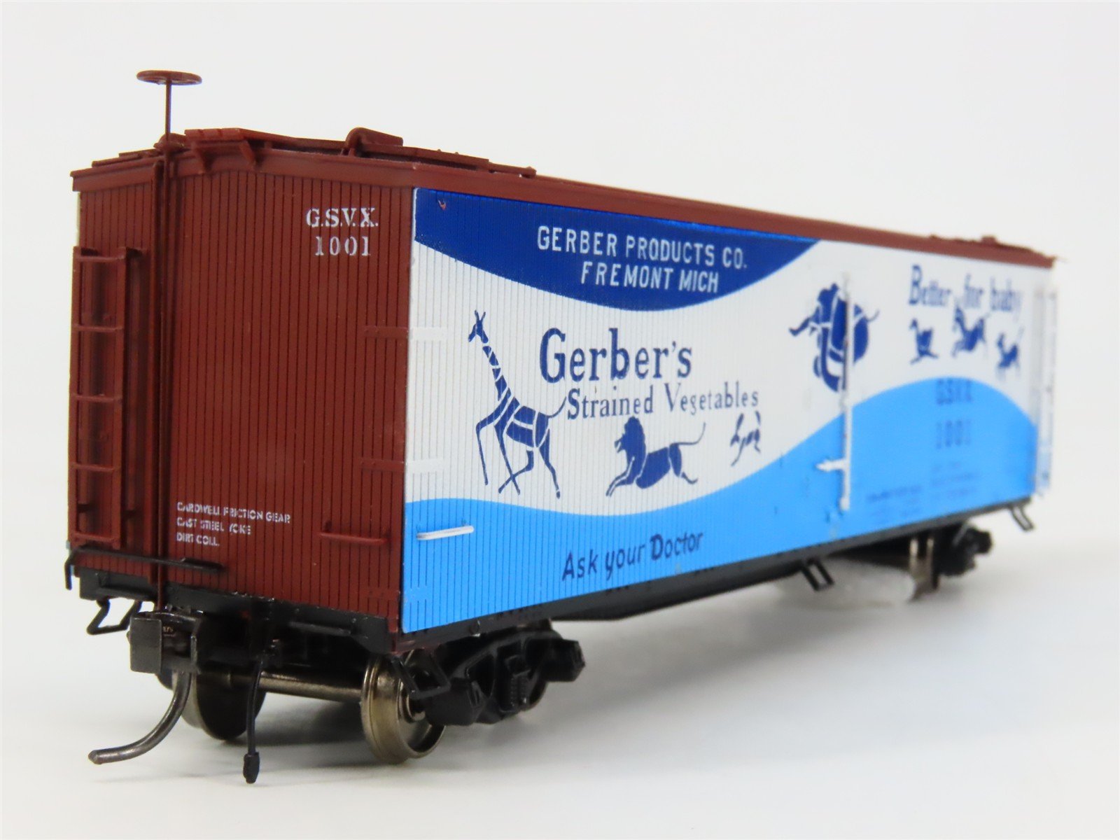 HO Scale Branchline Trains 113321 GSVX Gerber's 40' ACF Wood Reefer 1001 RTR