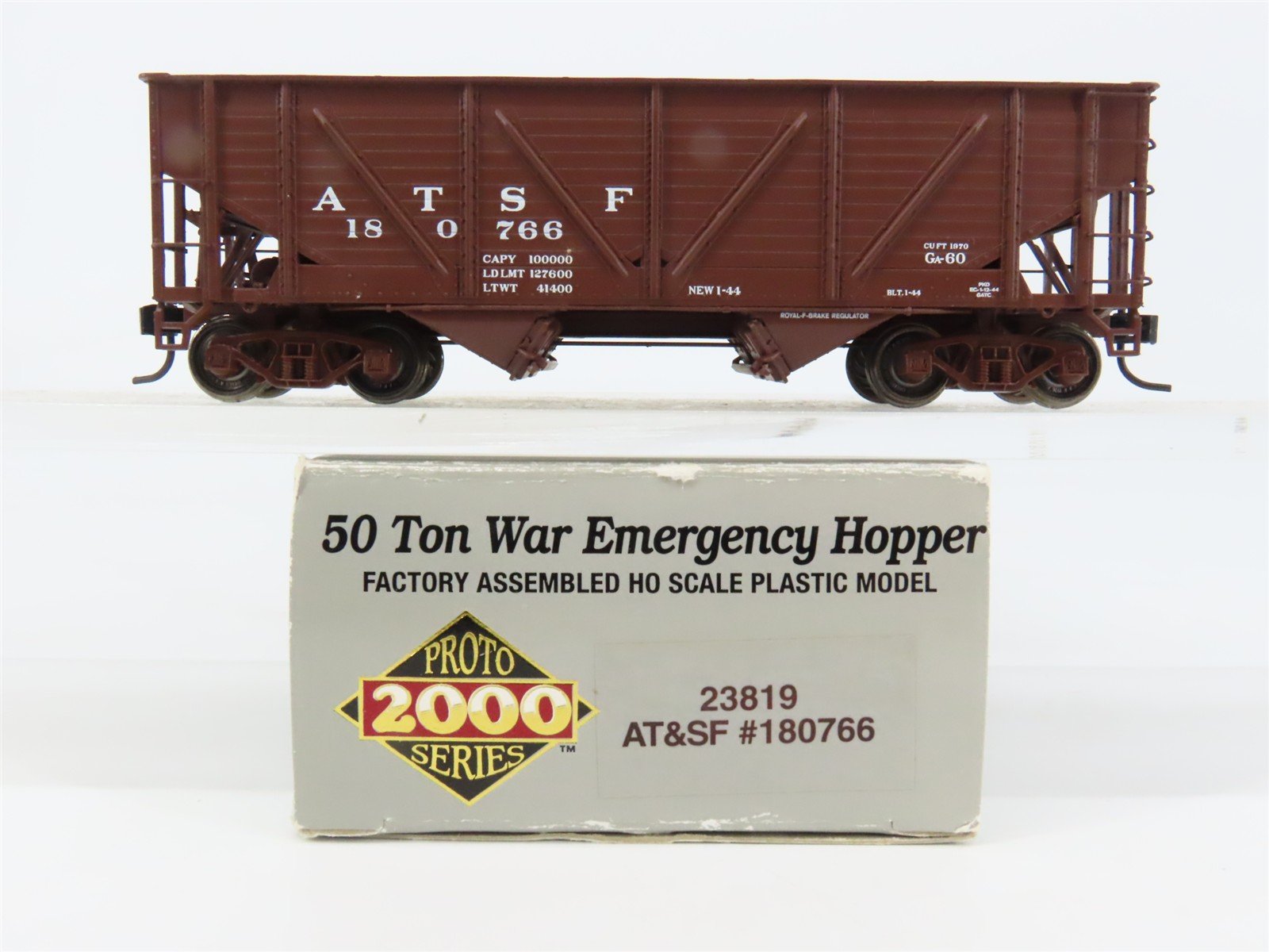 HO Scale PROTO 2000 23819 ATSF Santa Fe 2-Bay War Emergency Hopper 180766 RTR