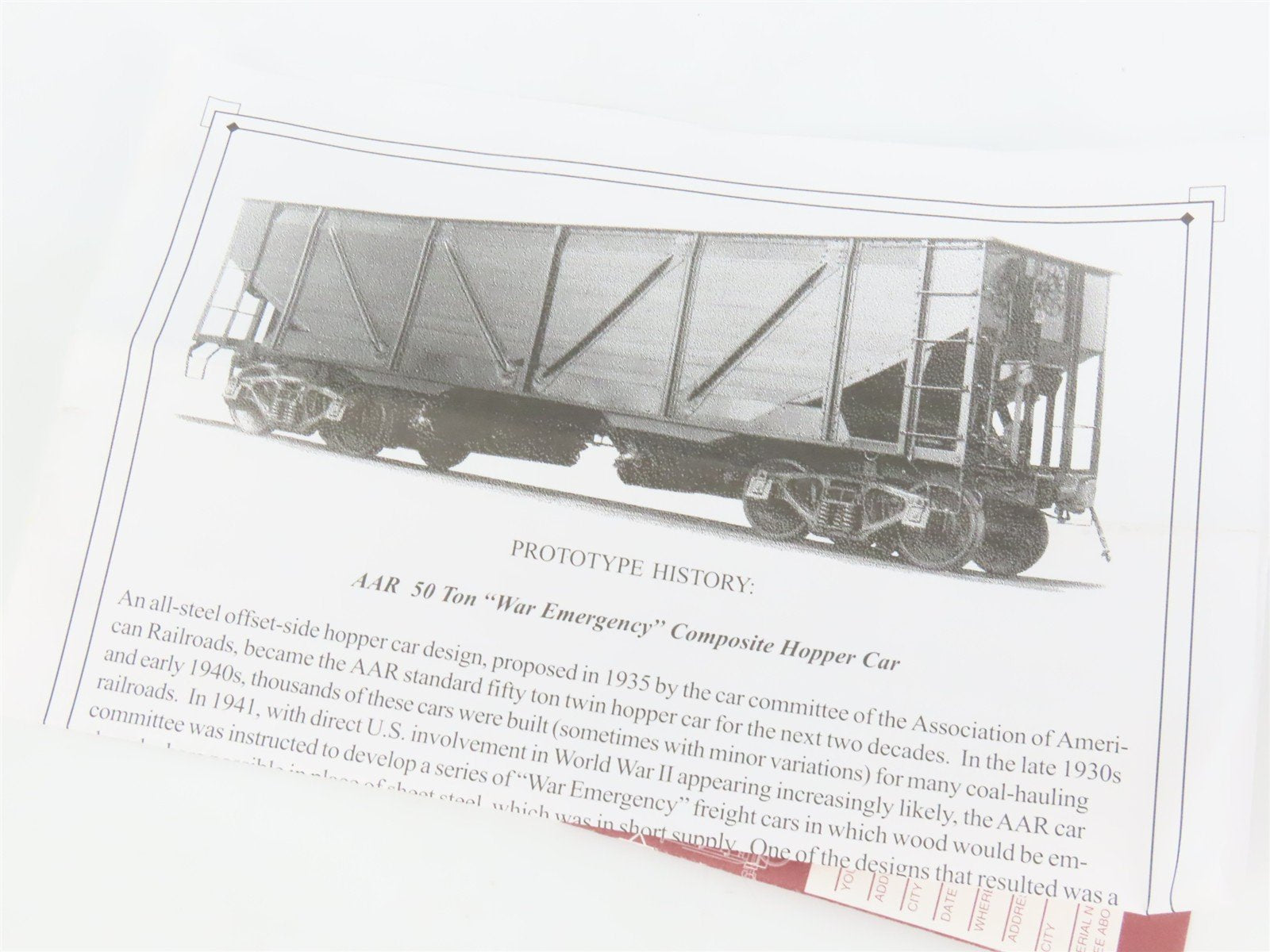 HO Scale PROTO 2000 23819 ATSF Santa Fe 2-Bay War Emergency Hopper 180766 RTR