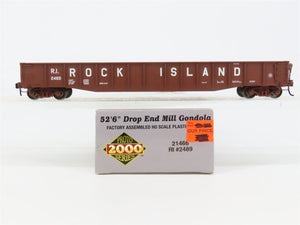 HO Scale PROTO 2000 21466 RI Rock Island Drop End Mill Gondola 2489 RTR